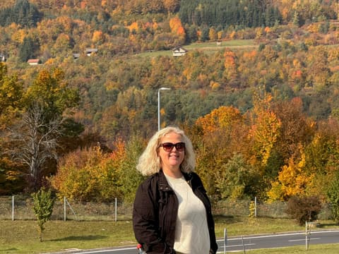 Michelle enjoying a sightseeing stop
